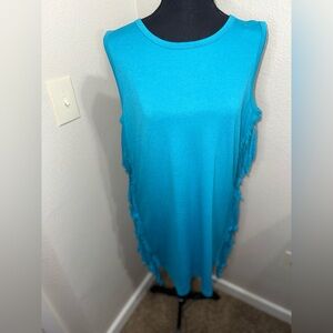 L&B Blue Fringe Dress- Size Large‎